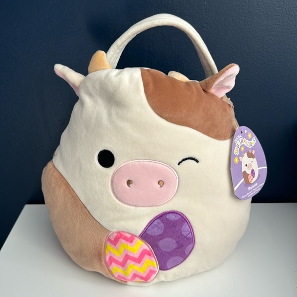 Squishmallow easter basket “Ronnie” the cow - Picture 1 of 4